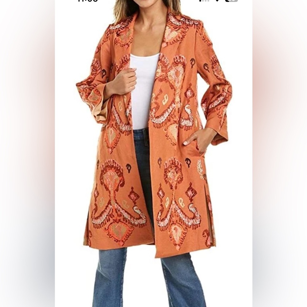 Kobi Halperin Paige Linen-Blend Topper XXL MSRP $798 New - Picture 1 of 10